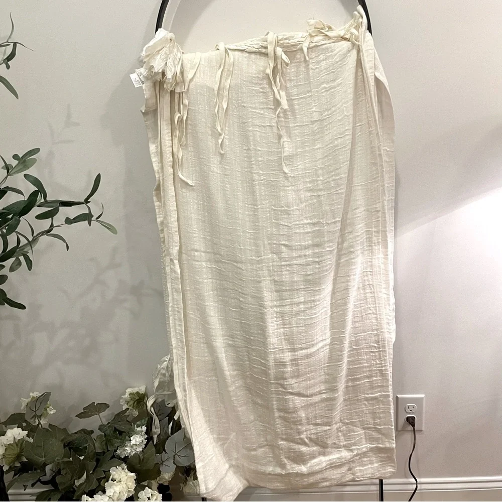 Anthropologie Cotton Tie-Top Curtain 50”X 96” set of 2 panels